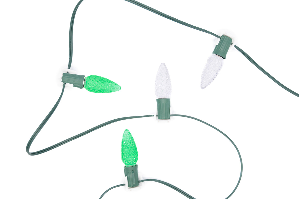 Metal Roof Stringer Kit - Green & Cool White Alternating - Per 10 Foot Section