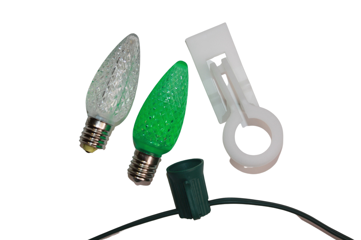 Shingle & Gutter Stringer Kit - Green & Cool White Alternating - Per 10 Foot Section